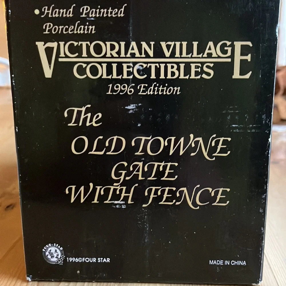 Victorian Village 1996 The Old Towne Gate With Fence, Bridge, People